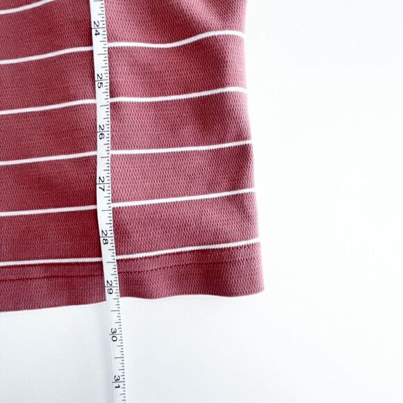 Eddie Bauer Mens Polo Shirt Collared Short Sleeve Stripes White Dusty Rose 2XL - Picture 6 of 6